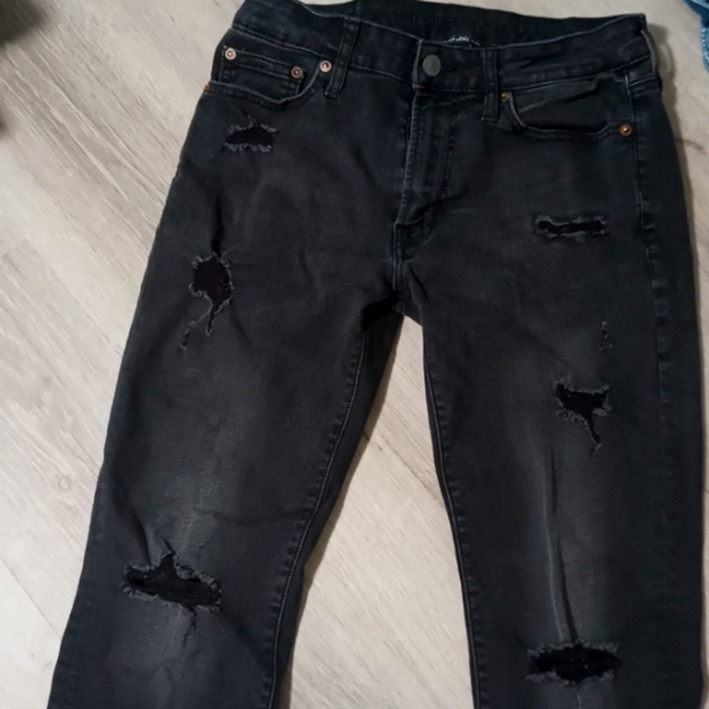 Men's Black Distressed Jeans | American Eagle